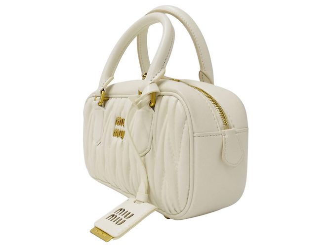 Bolso de mano de piel Miu Miu Blanco - vista 4