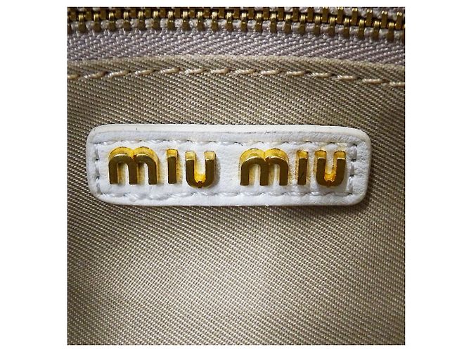 Bolso de mano de piel Miu Miu Blanco - vista 9