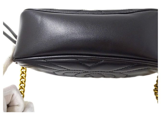Borsa a mano Gucci GG Marmont in pelle nera Nero - vista 10