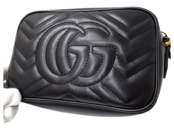 Borsa a mano Gucci GG Marmont in pelle nera Nero - vista 11
