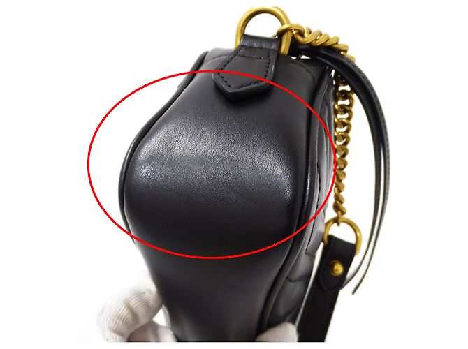 Borsa a mano Gucci GG Marmont in pelle nera Nero - vista 12