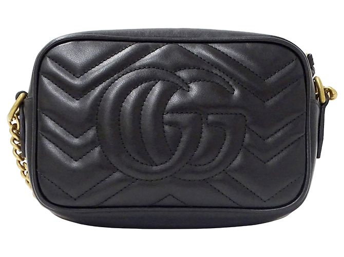 Borsa a mano Gucci GG Marmont in pelle nera Nero - vista 2