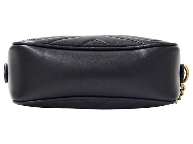Borsa a mano Gucci GG Marmont in pelle nera Nero - vista 3