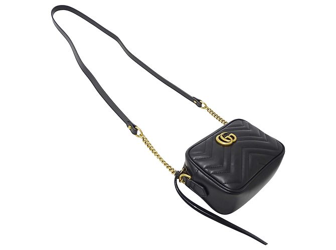 Borsa a mano Gucci GG Marmont in pelle nera Nero - vista 4