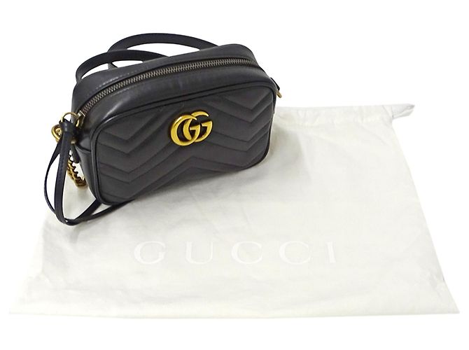 Borsa a mano Gucci GG Marmont in pelle nera Nero - vista 7