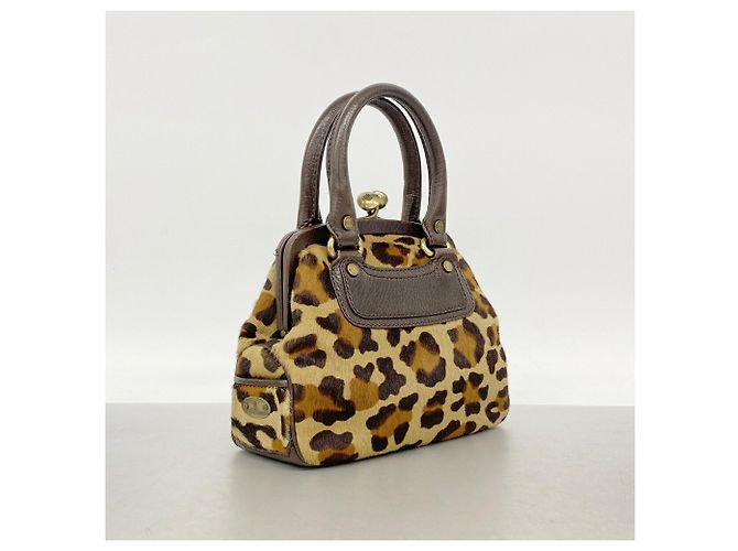 Céline Bolso Celine con estampado de leopardo Castaño - vista 2
