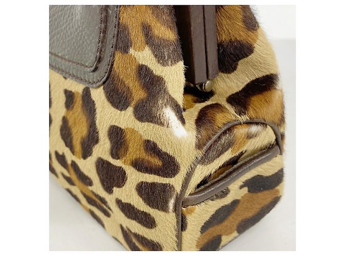 Céline Bolso Celine con estampado de leopardo Castaño - vista 6