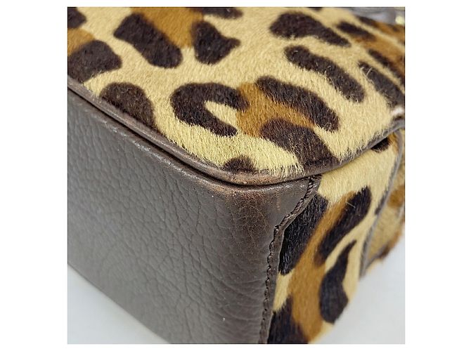 Céline Bolso Celine con estampado de leopardo Castaño - vista 7