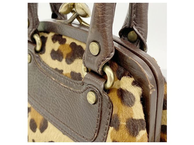 Céline Bolso Celine con estampado de leopardo Castaño - vista 8