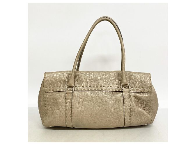 Fendi Selleria Leder-Tote-Bag Grau - Ansicht 12