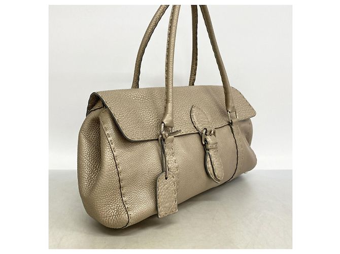 Fendi Selleria Leder-Tote-Bag Grau - Ansicht 2