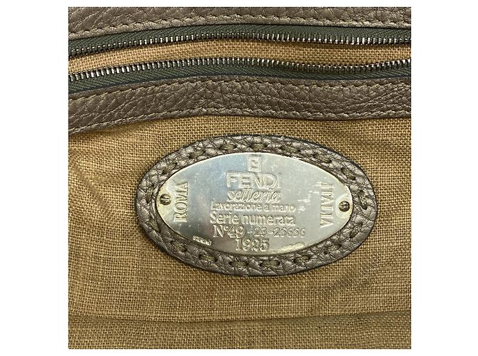 Fendi Selleria Leder-Tote-Bag Grau - Ansicht 5