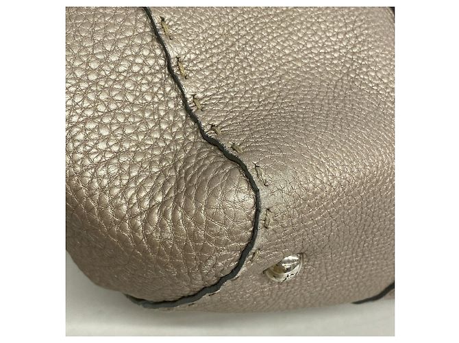 Fendi Selleria Leder-Tote-Bag Grau - Ansicht 6