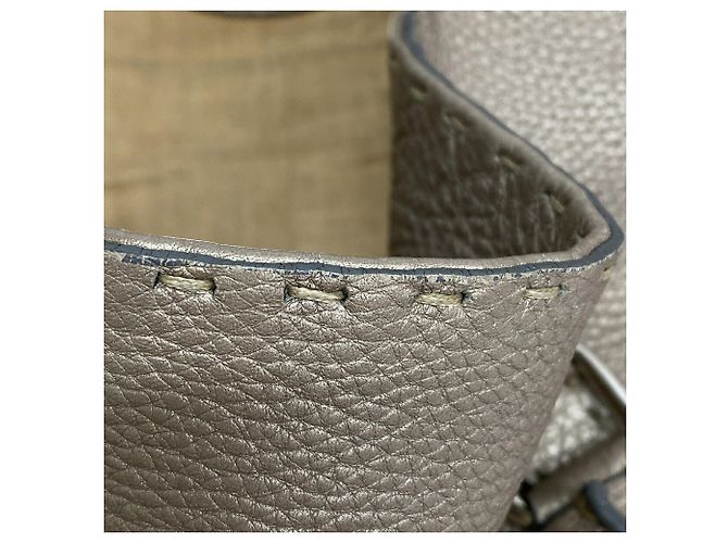 Fendi Selleria Leder-Tote-Bag Grau - Ansicht 7