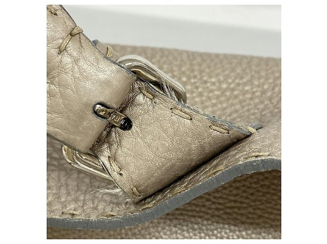 Fendi Selleria Leder-Tote-Bag Grau - Ansicht 8
