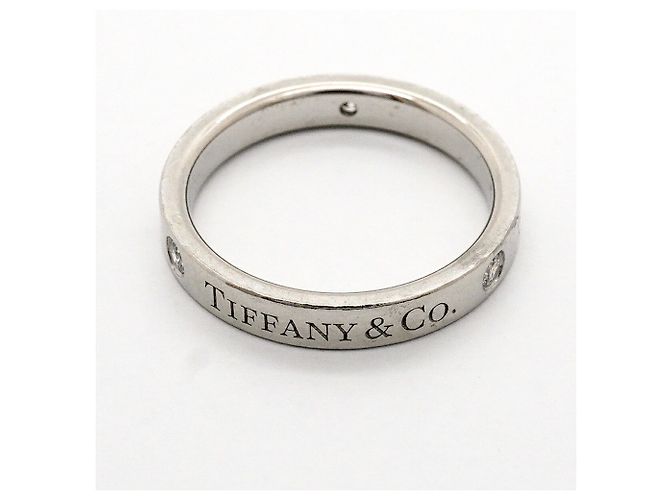 Autre Marque Anello Flat Band Tiffany & Co. in platino - vista 8