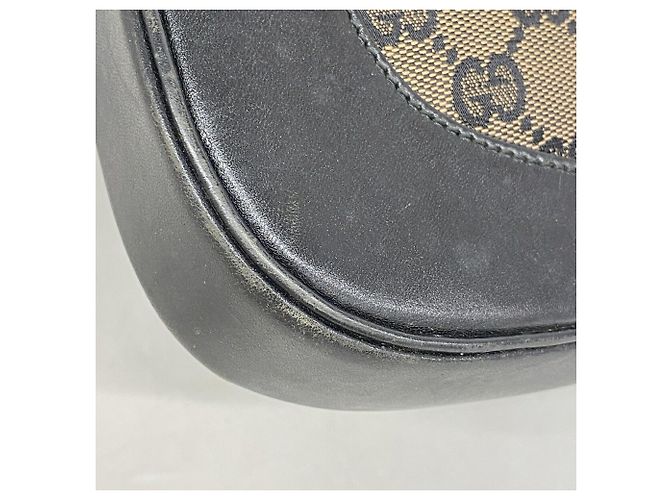 Borsa a tracolla Gucci GG Canvas Jackie Marrone Nero - vista 9