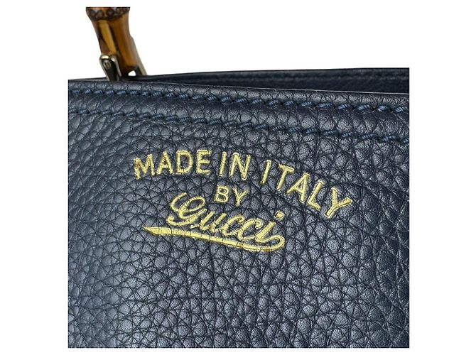 Bamboo Borsa a mano Gucci in pelle blu navy - vista 12