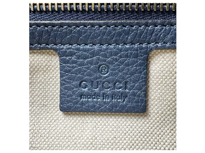Bamboo Borsa a mano Gucci in pelle blu navy - vista 13