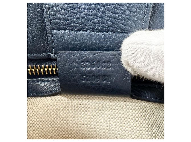 Bamboo Borsa a mano Gucci in pelle blu navy - vista 14