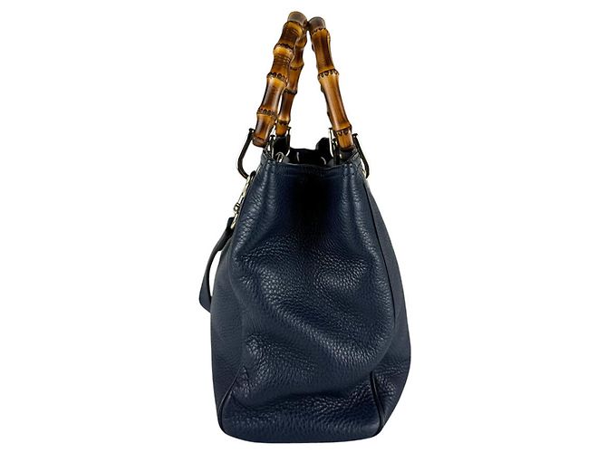 Bamboo Borsa a mano Gucci in pelle blu navy - vista 2