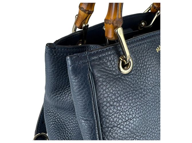 Bamboo Borsa a mano Gucci in pelle blu navy - vista 6