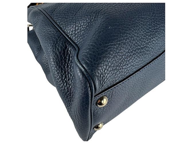 Bamboo Borsa a mano Gucci in pelle blu navy - vista 9