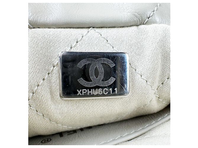 Borsa a tracolla Chanel in pelle avorio Crudo - vista 14