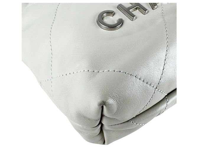 Borsa a tracolla Chanel in pelle avorio Crudo - vista 9