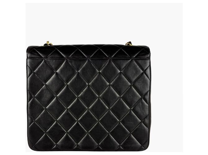 Borsa a tracolla Chanel in pelle d'agnello Nero - vista 3