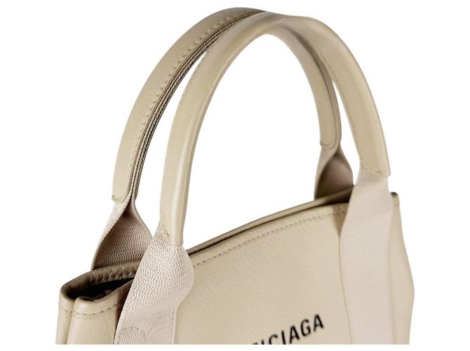 Borsa a mano Balenciaga in pelle beige - vista 10