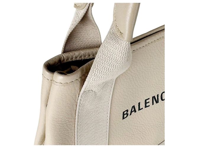 Borsa a mano Balenciaga in pelle beige - vista 6