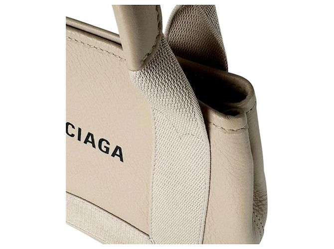 Borsa a mano Balenciaga in pelle beige - vista 7