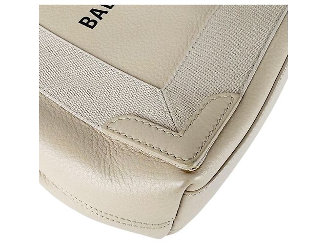 Borsa a mano Balenciaga in pelle beige - vista 8