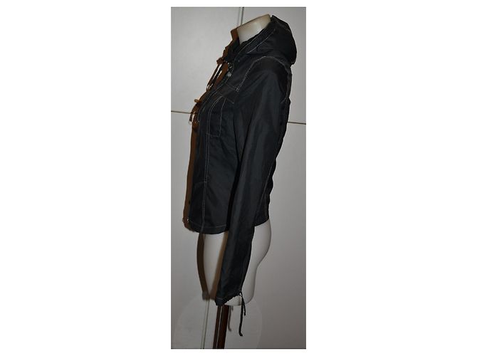 Autre Marque MAX&Co. Giacca Nera con Cappuccio e Cuciture a Contrasto Nero - vista 3