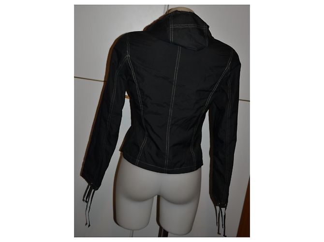 Autre Marque MAX&Co. Giacca Nera con Cappuccio e Cuciture a Contrasto Nero - vista 4