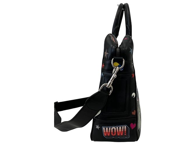 Borsetta Anya Hindmarch Walton con adesivi Wink Nero Multicolore - vista 5