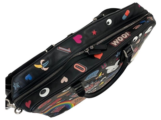 Borsetta Anya Hindmarch Walton con adesivi Wink Nero Multicolore - vista 7