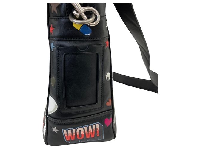 Borsetta Anya Hindmarch Walton con adesivi Wink Nero Multicolore - vista 8