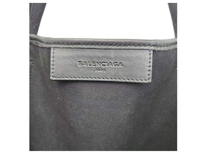 Everyday Borsa Tote Cabas M Balenciaga in tela a righe blu navy - vista 13