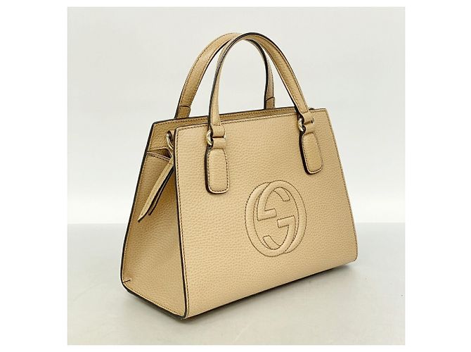 Borsa Gucci Soho in pelle beige - vista 2