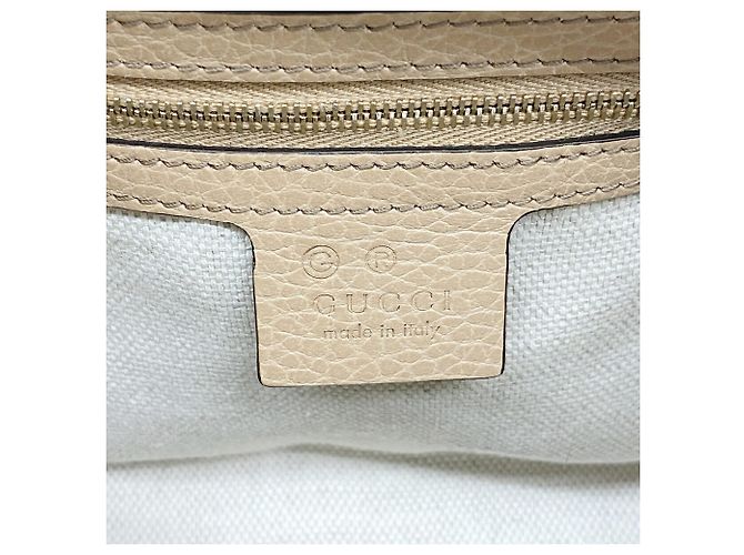 Borsa Gucci Soho in pelle beige - vista 5