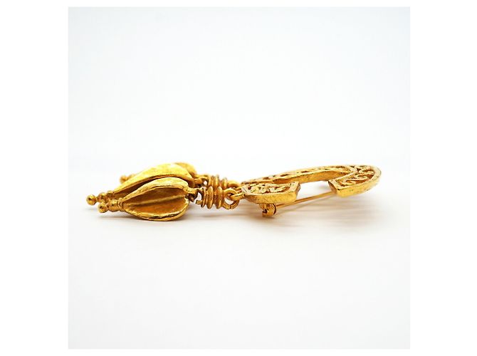 Broche Chanel chapado en oro con marca Coco Dorado - vista 3
