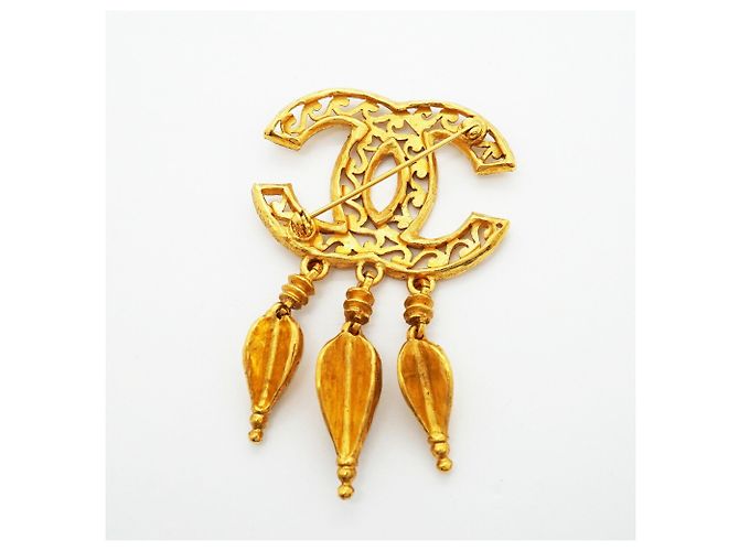 Broche Chanel chapado en oro con marca Coco Dorado - vista 5