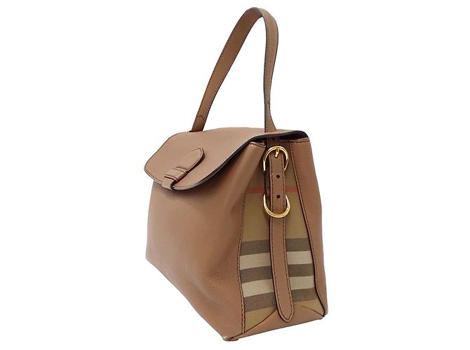 Borsa a mano Burberry in pelle marrone - vista 4