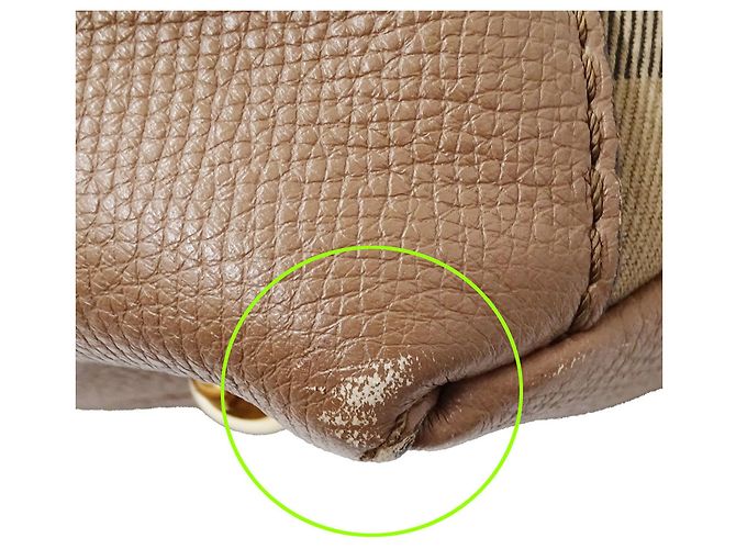 Borsa a mano Burberry in pelle marrone - vista 8