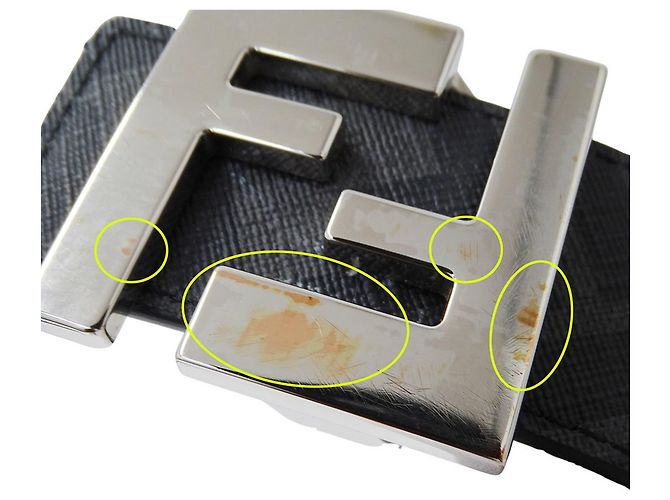 Fendi Wendelbare Ledergürtel für Herren Schwarz - Ansicht 7
