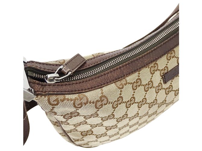 Borsa a mano Gucci in tela GG beige e marrone - vista 12