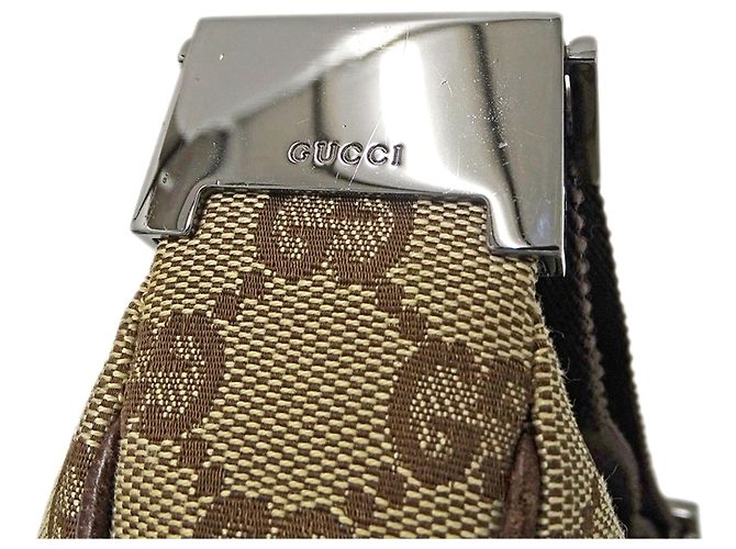 Borsa a mano Gucci in tela GG beige e marrone - vista 13