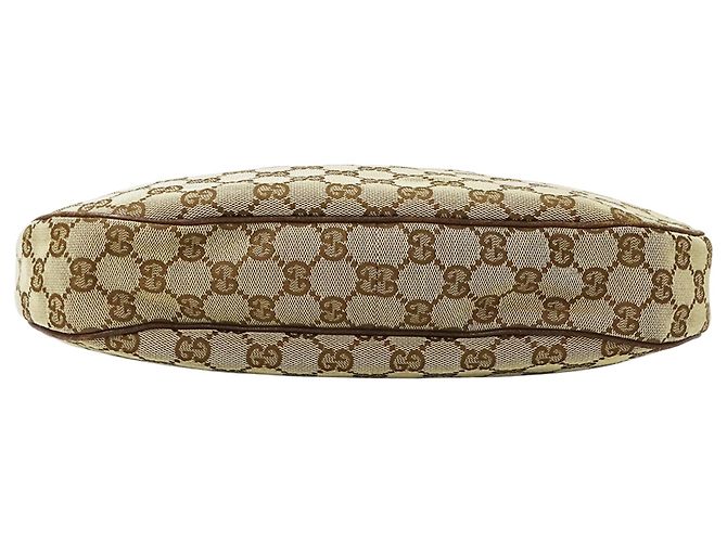 Borsa a mano Gucci in tela GG beige e marrone - vista 3